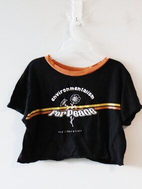 Inside Original Black Environmentalism For Peace Cropped T-Shirt